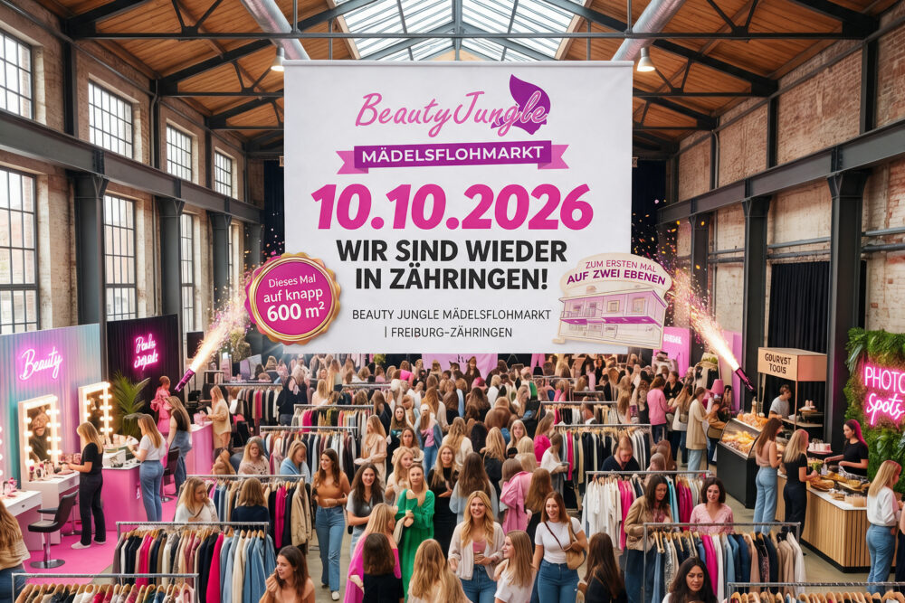 Standplatz Mädchenflohmarkt Freiburg Beauty Jungle, Beauty Jungle Freiburg Standplatz buchen, Mädchenflohmarkt Freiburg Kleidung verkaufen, Fashionflohmarkt Freiburg Standfläche sichern, Secondhand Flohmarkt Freiburg Verkäuferin
